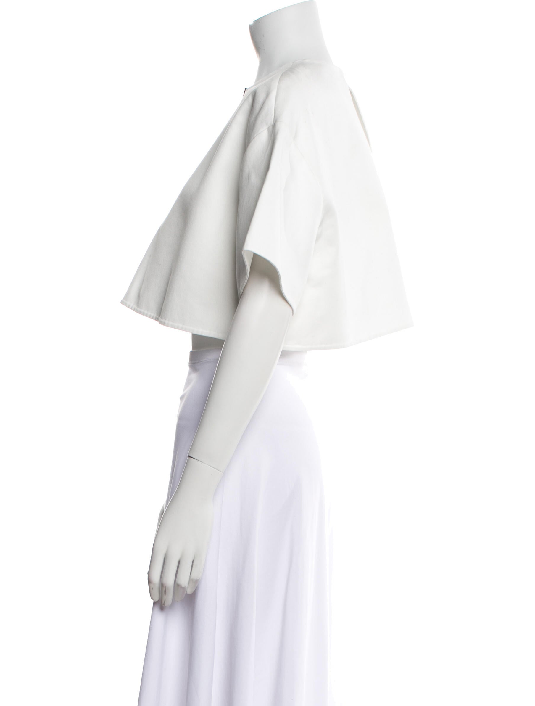 Valentino V-Neck Short Sleeve Crop Top