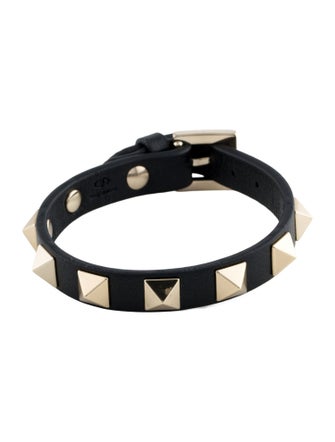 Valentino Rockstud Leather Wrap Bracelet