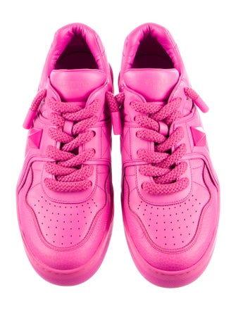Valentino Rockstud Accents Leather Sneakers
