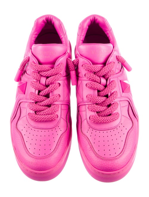 Valentino Rockstud Accents Leather Sneakers