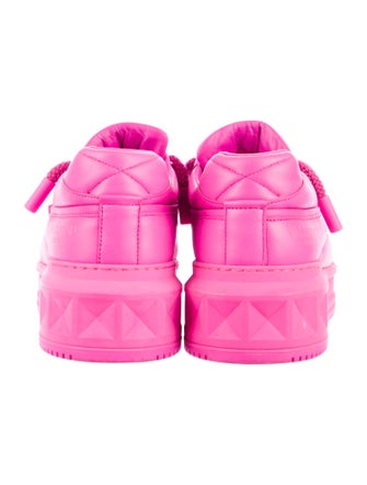 Valentino Rockstud Accents Leather Sneakers