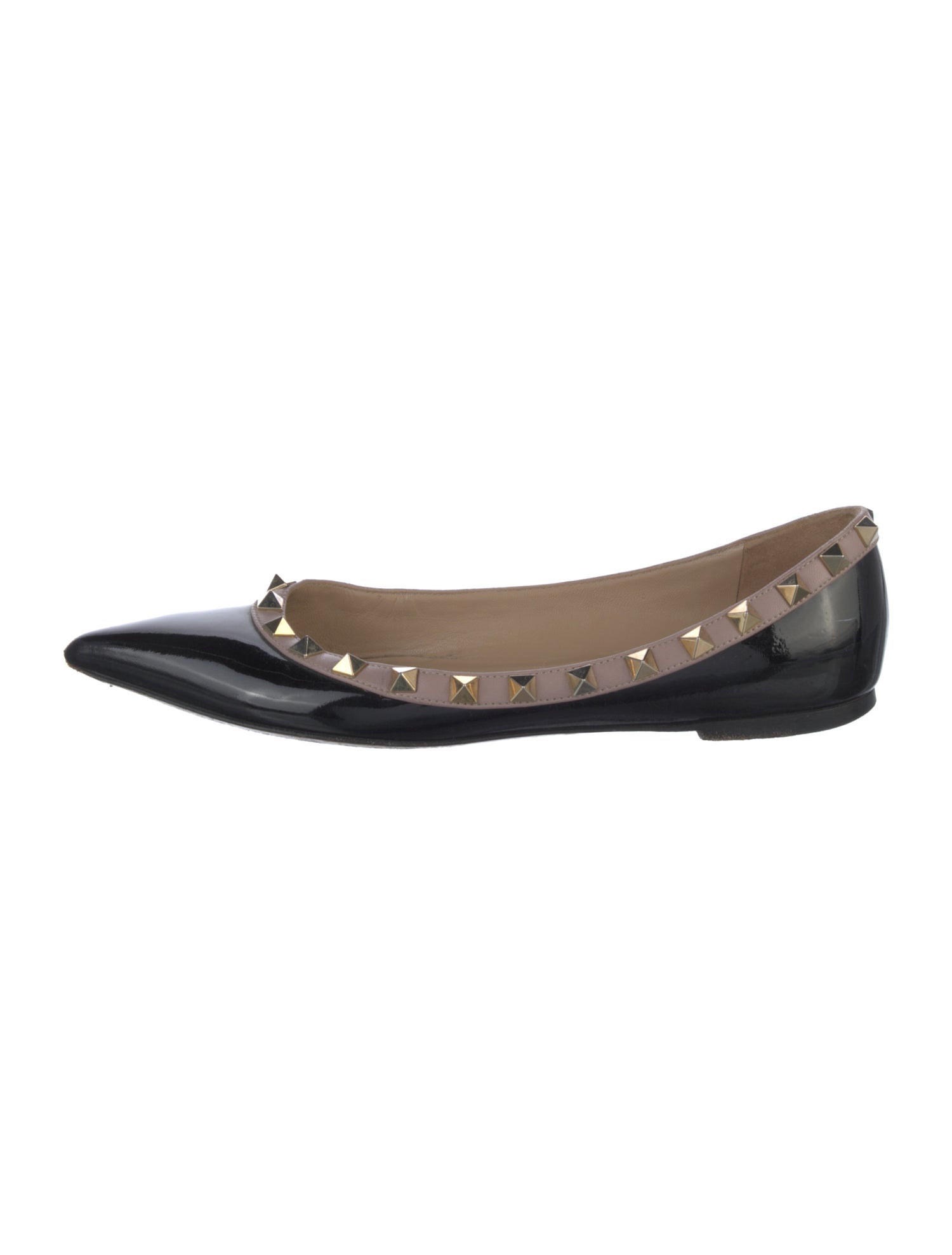 Valentino Rockstud Accents Patent Leather Ballet Flats