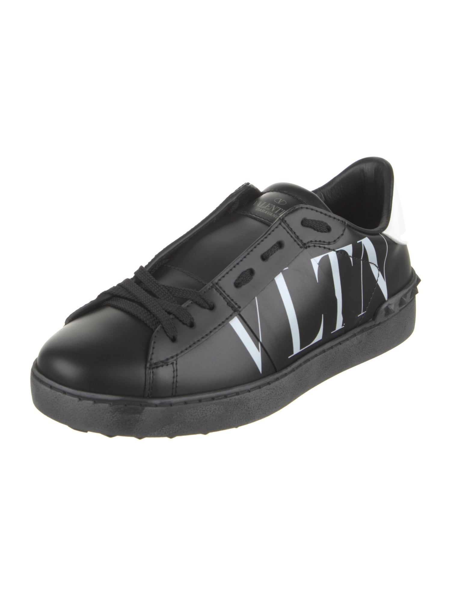 Valentino Leather Printed Sneakers