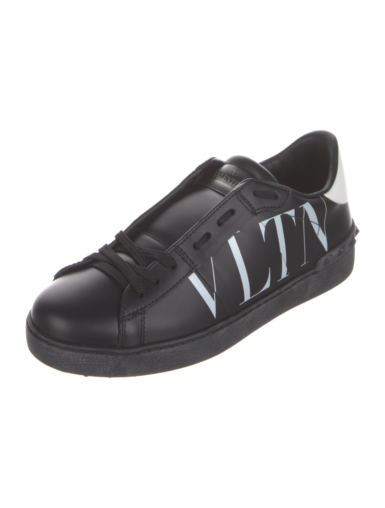 Valentino Leather Printed Sneakers