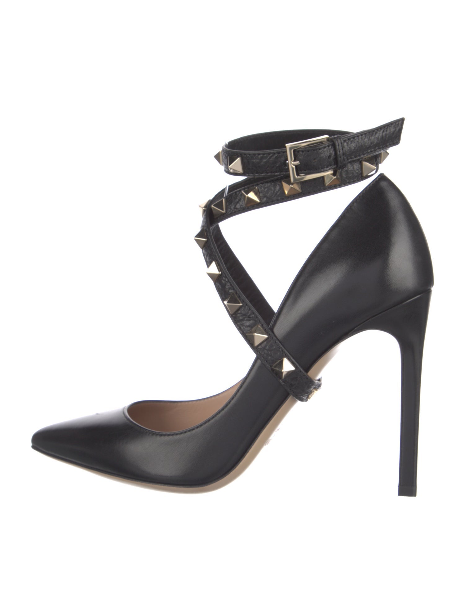 Valentino Rockstud Accents Leather Pumps