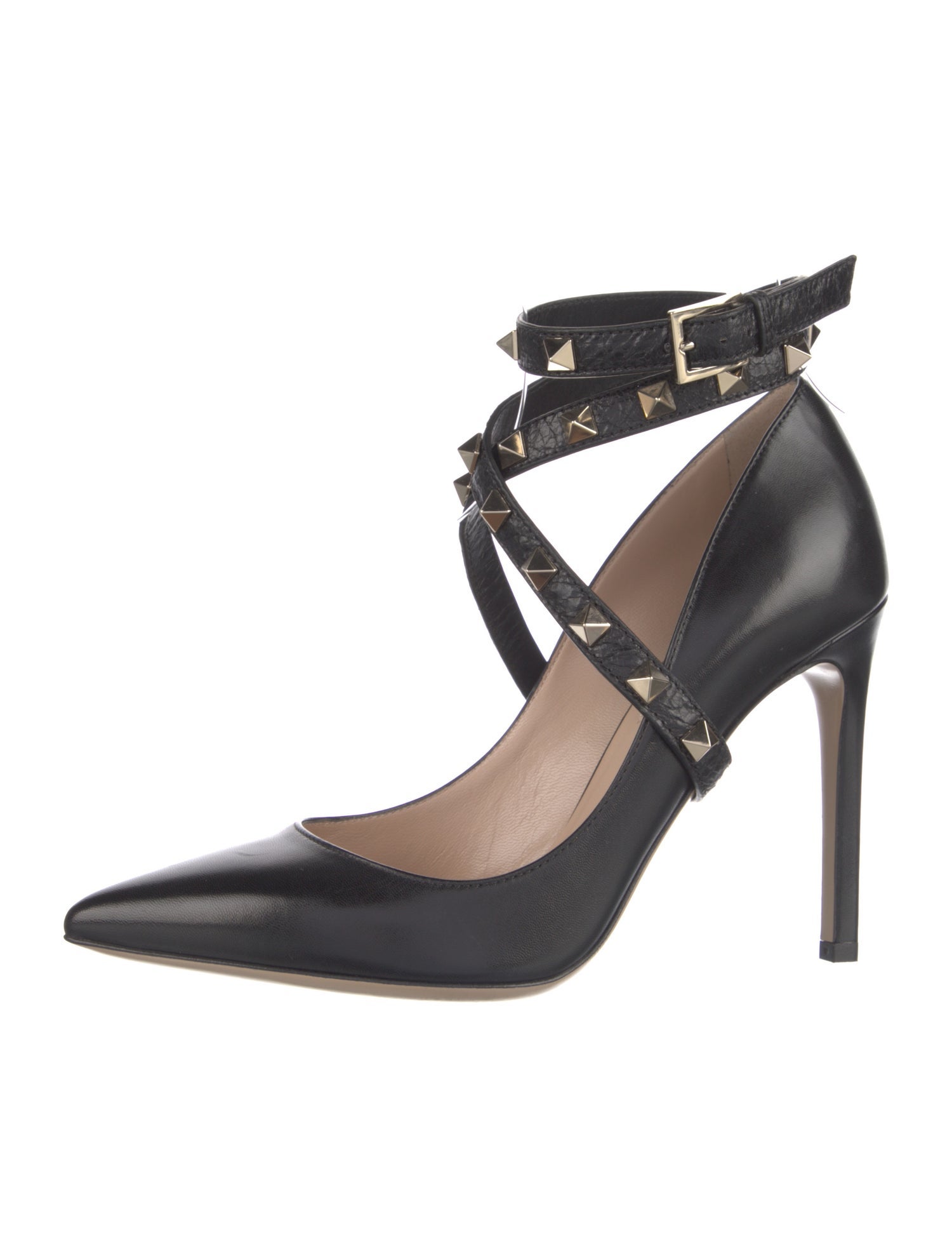 Valentino Rockstud Accents Leather Pumps