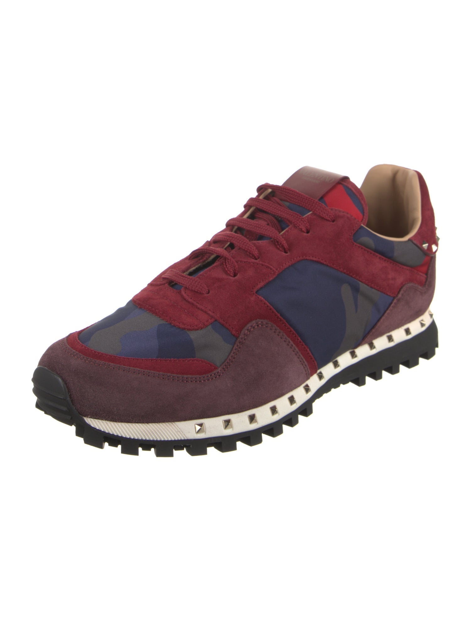 Valentino Suede Printed Athletic Sneakers