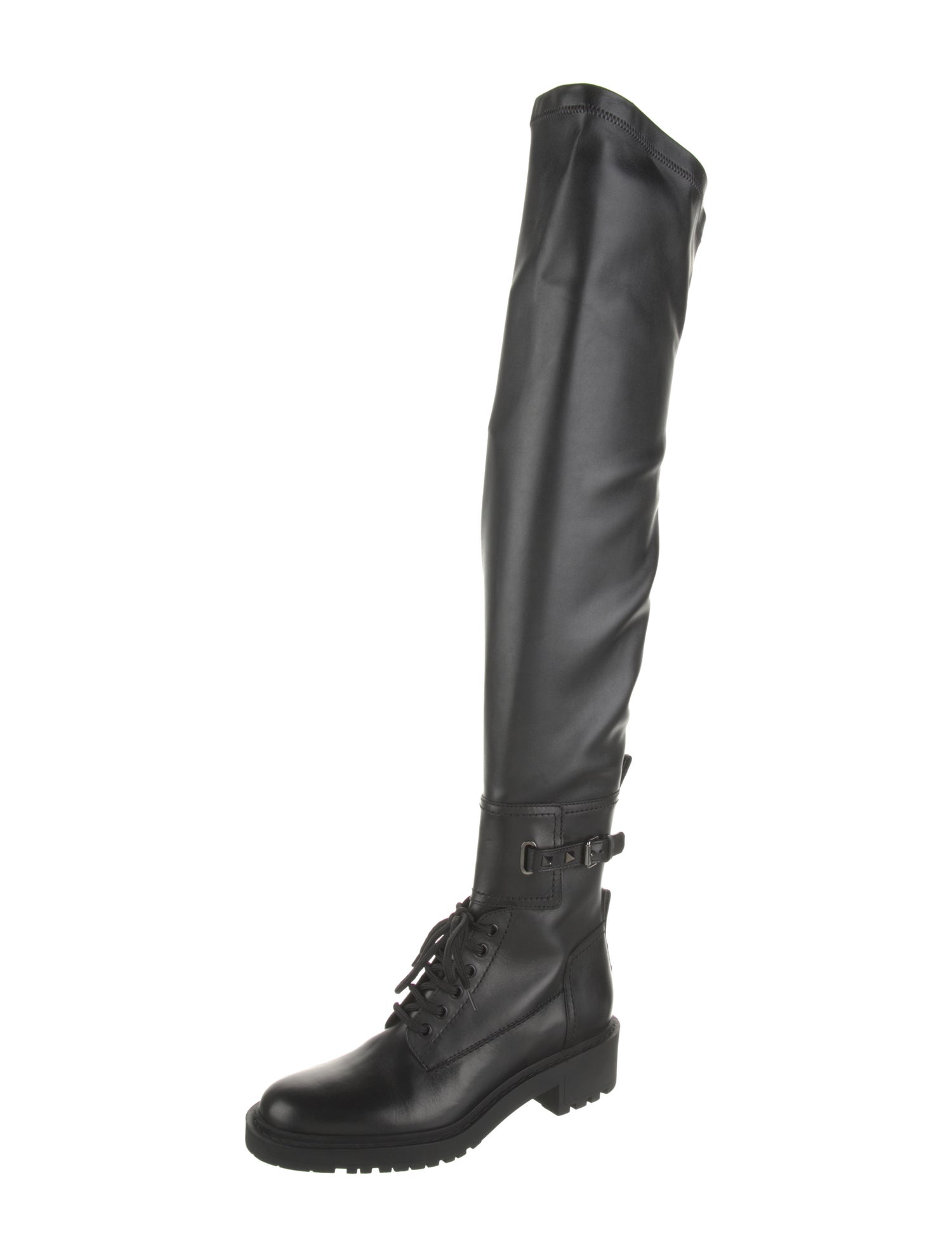 Valentino Leather Studded Accents Boots