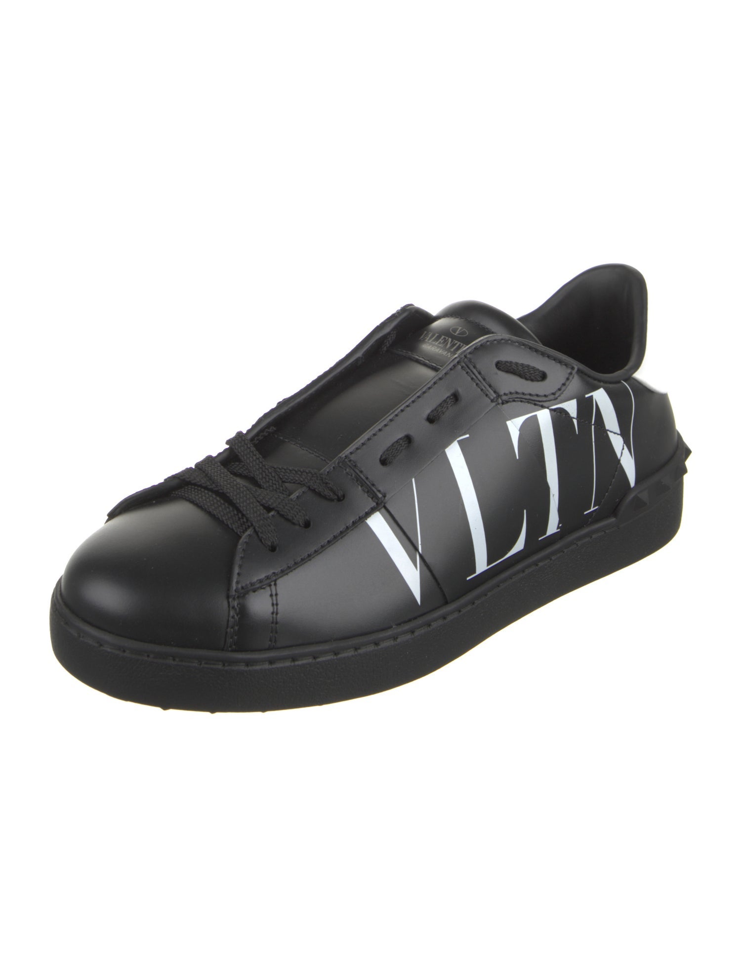 Valentino Leather Printed Sneakers