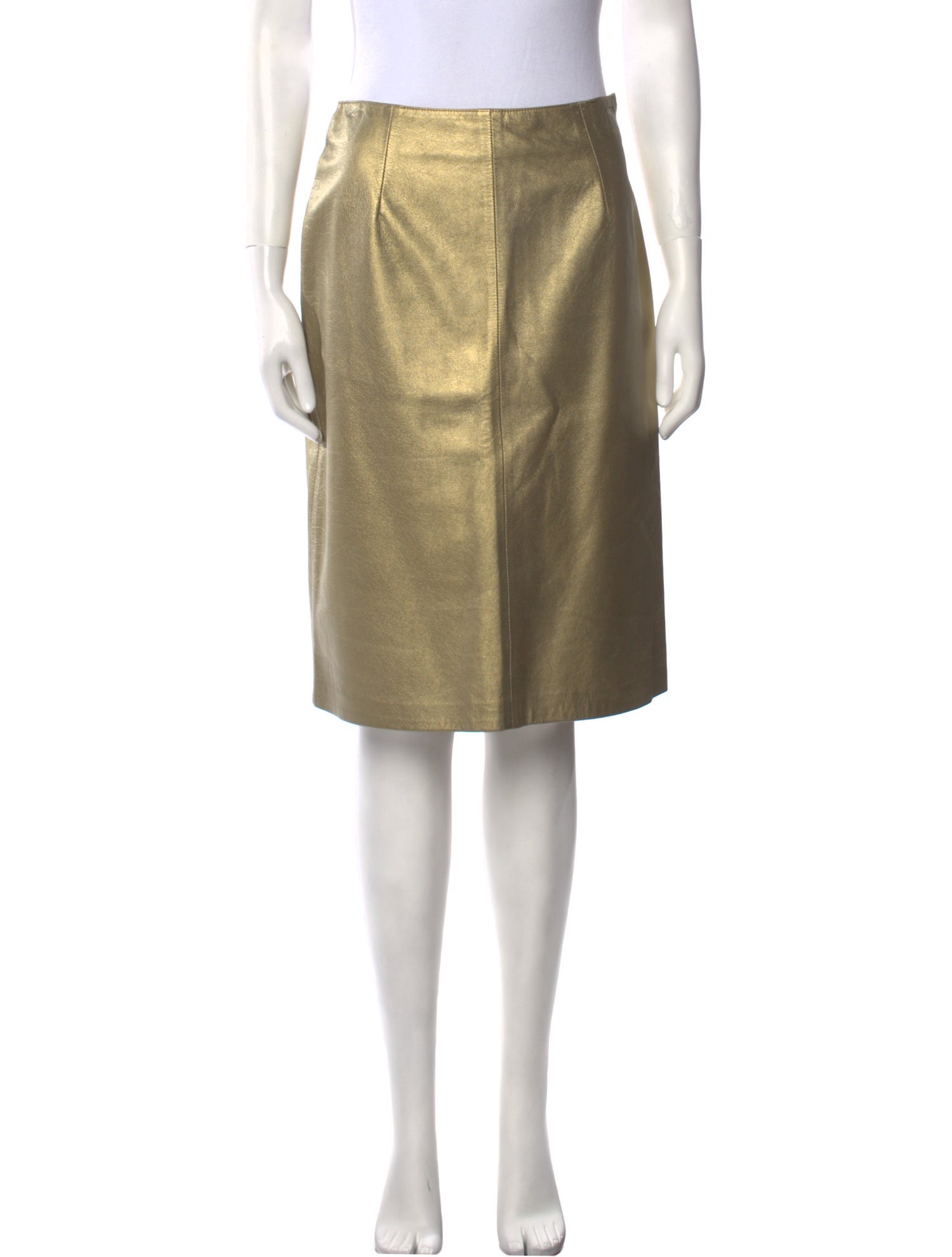 Valentino Lamb Leather Knee-Length Skirt