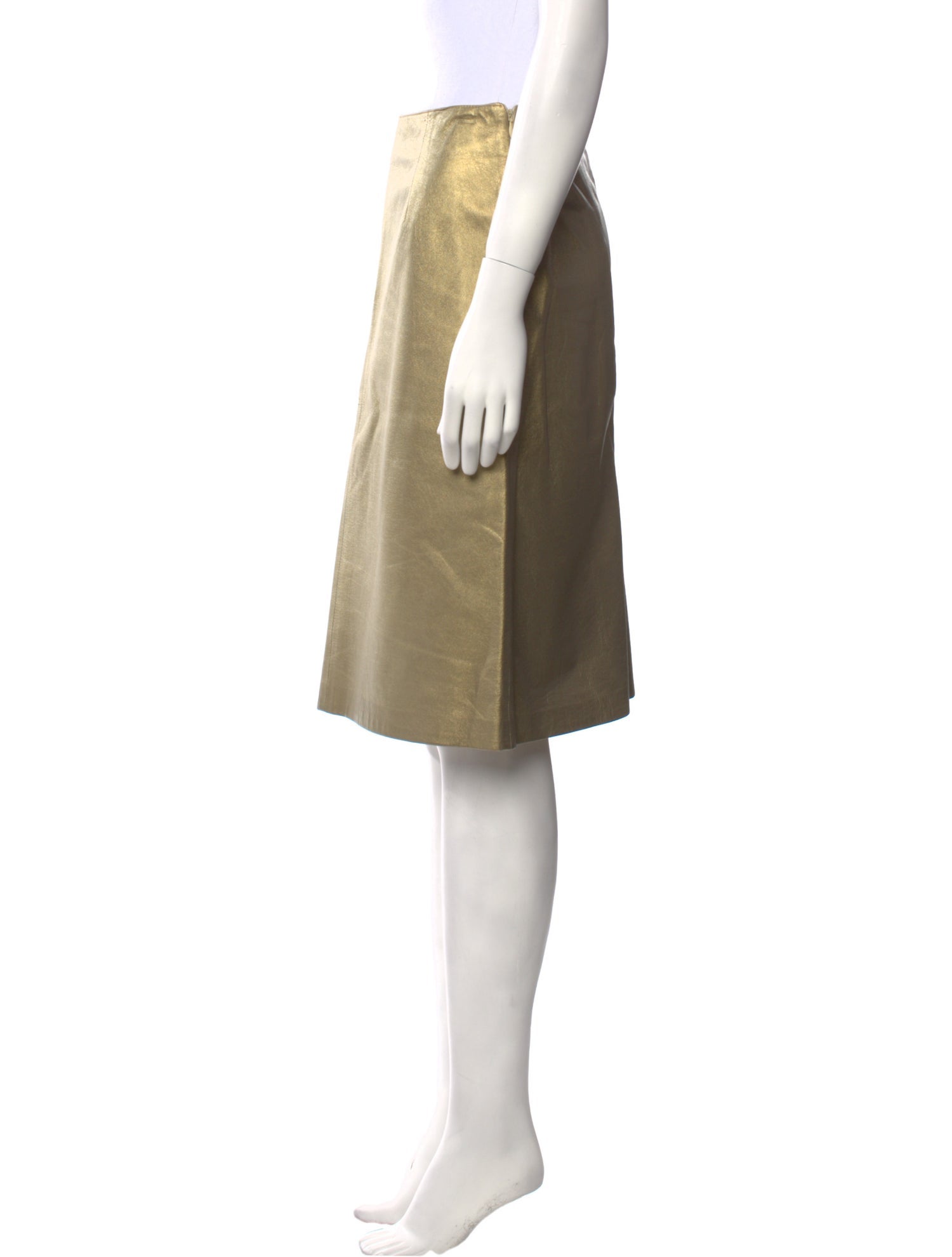 Valentino Lamb Leather Knee-Length Skirt