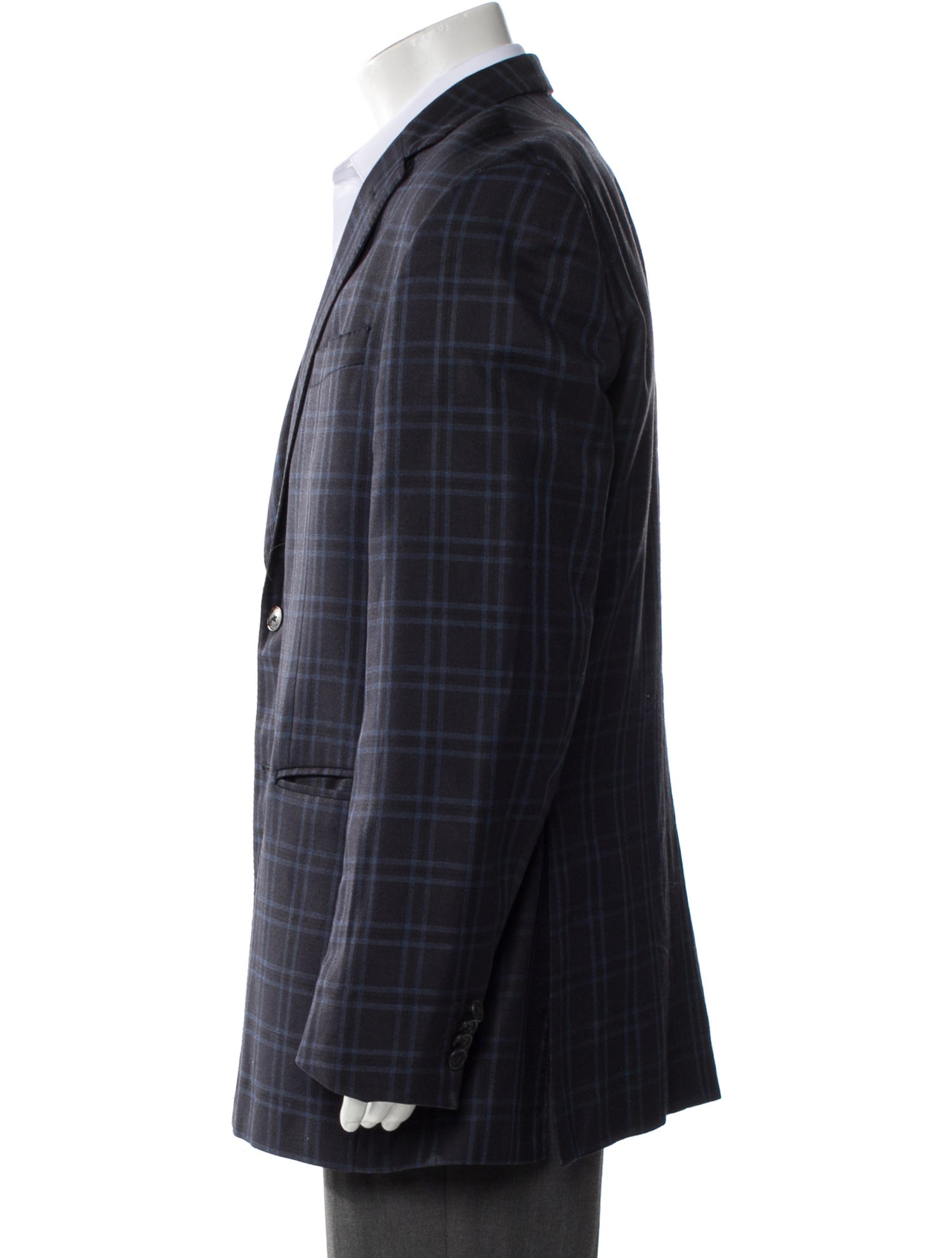 Valentino Silk Plaid Print Blazer