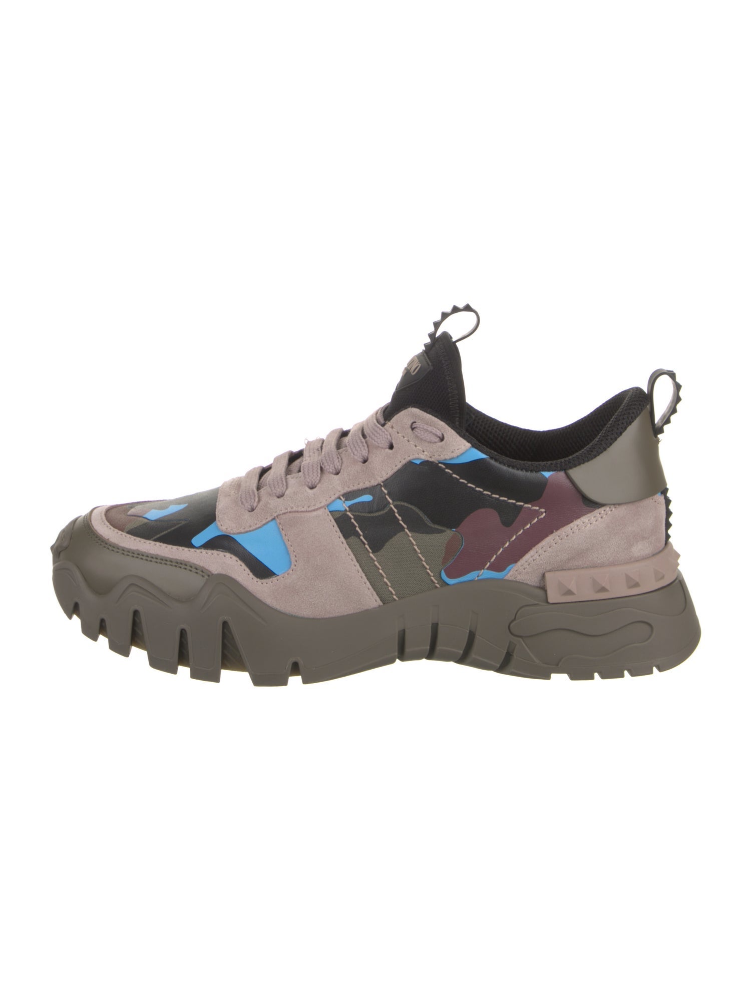 Valentino Suede Printed Athletic Sneakers