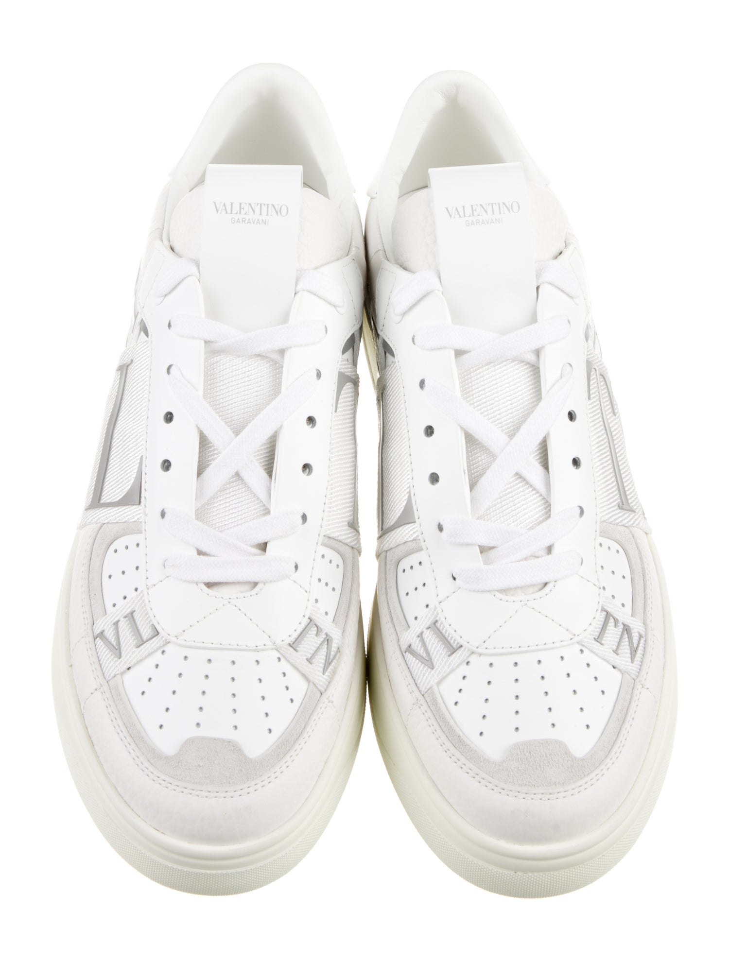 Valentino Leather Printed Sneakers