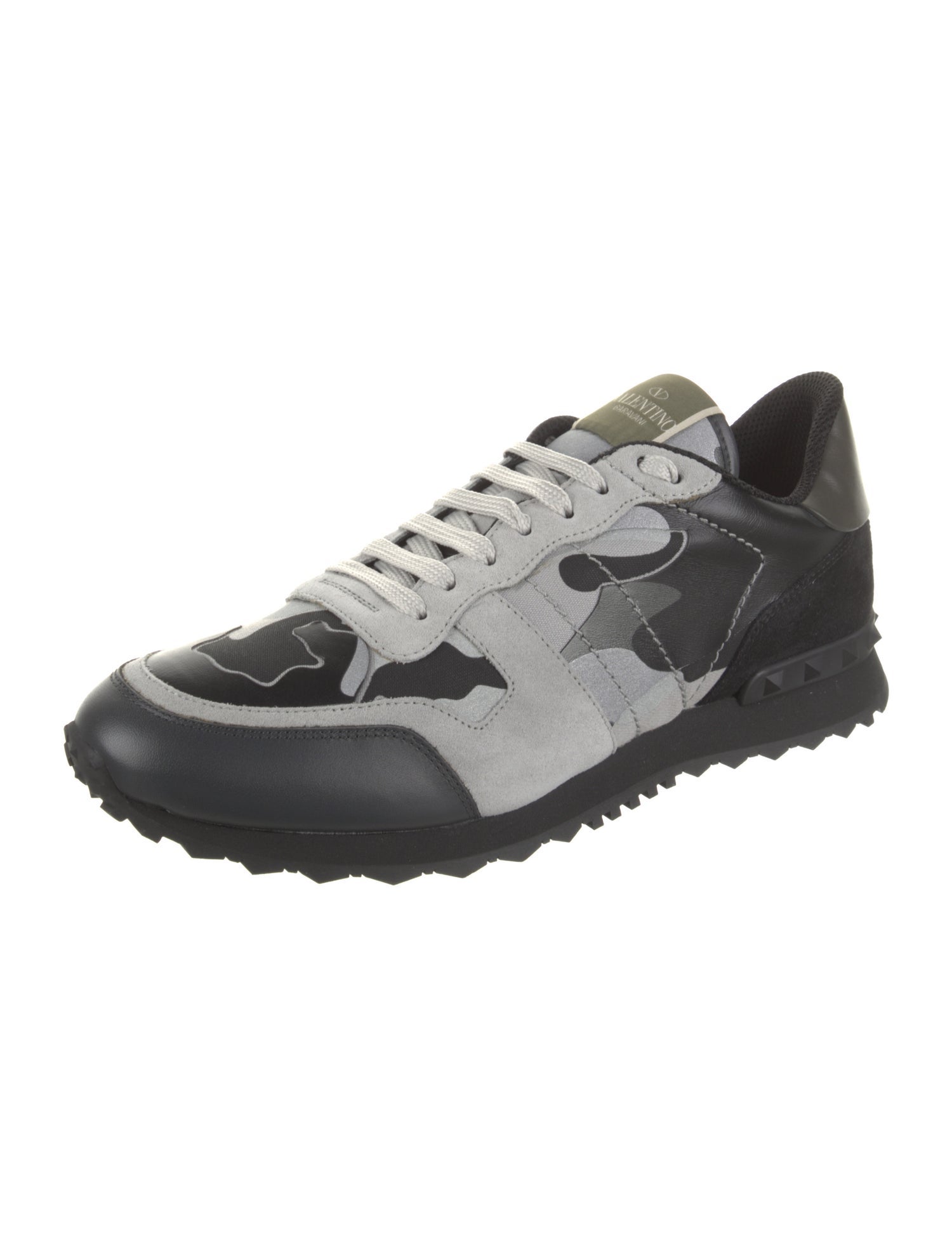 Valentino Leather Printed Athletic Sneakers