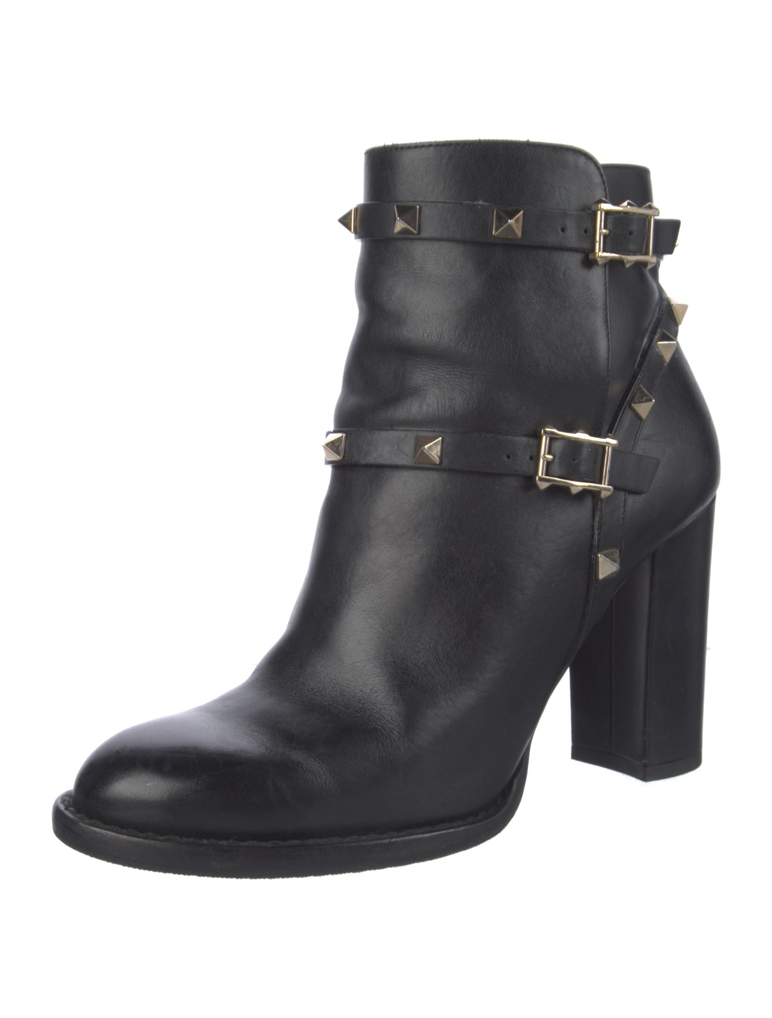 Valentino Rockstud Accents Leather Boots
