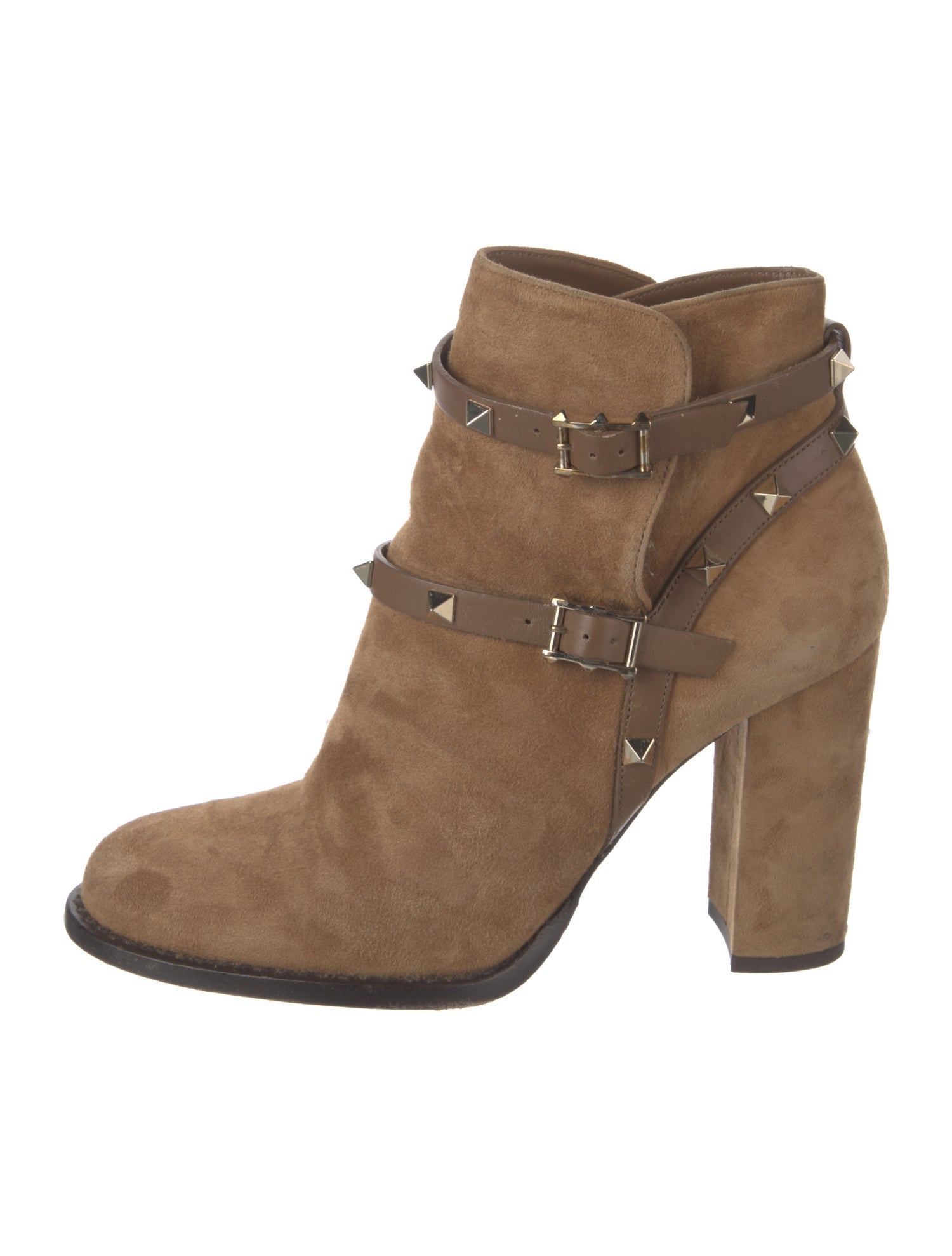 Valentino Rockstud Accents Suede Boots