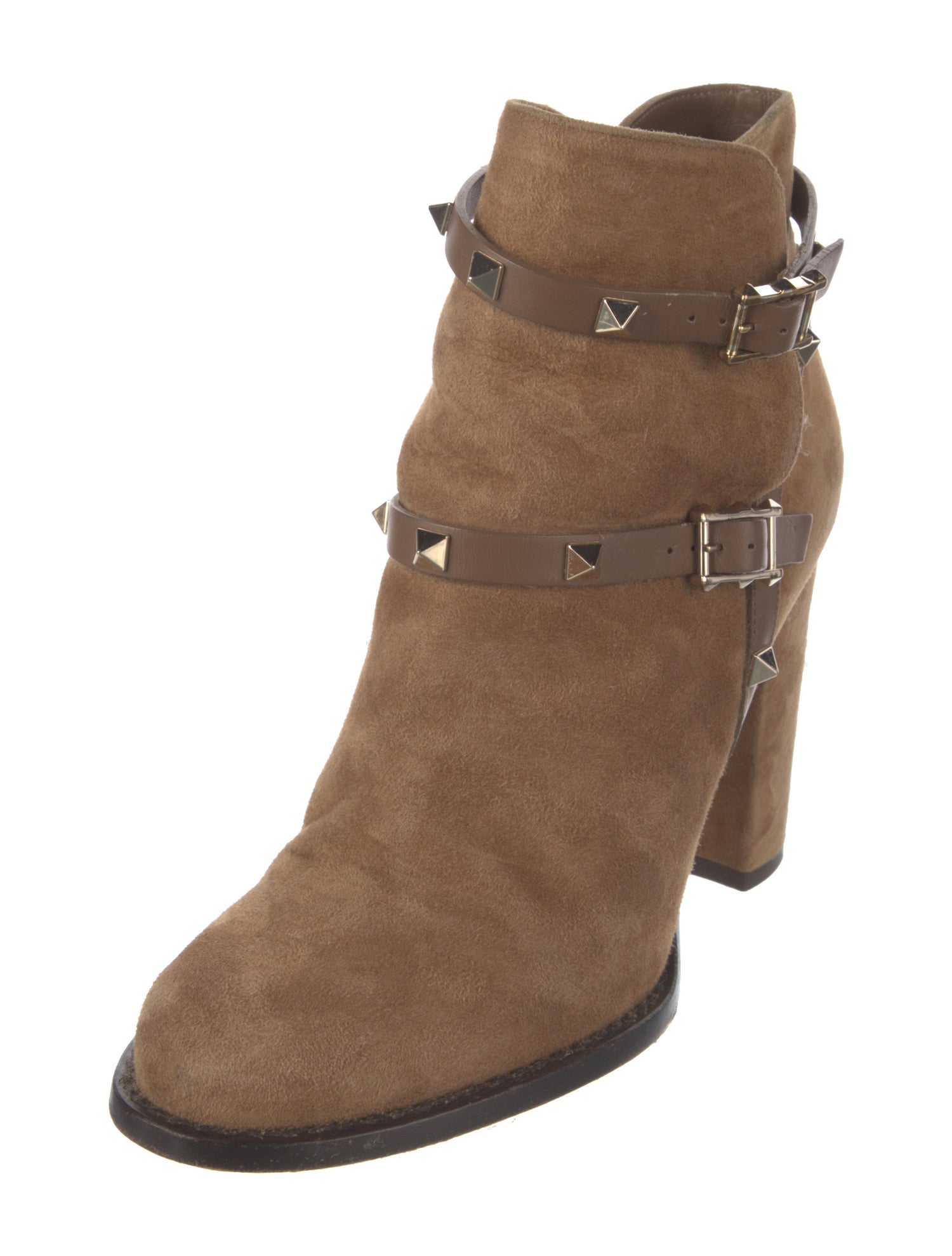 Valentino Rockstud Accents Suede Boots