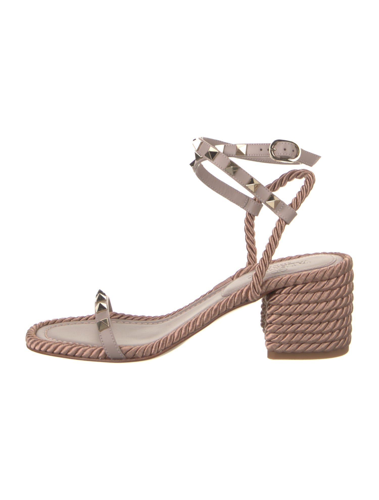 Valentino Rockstud Accents Leather Espadrilles