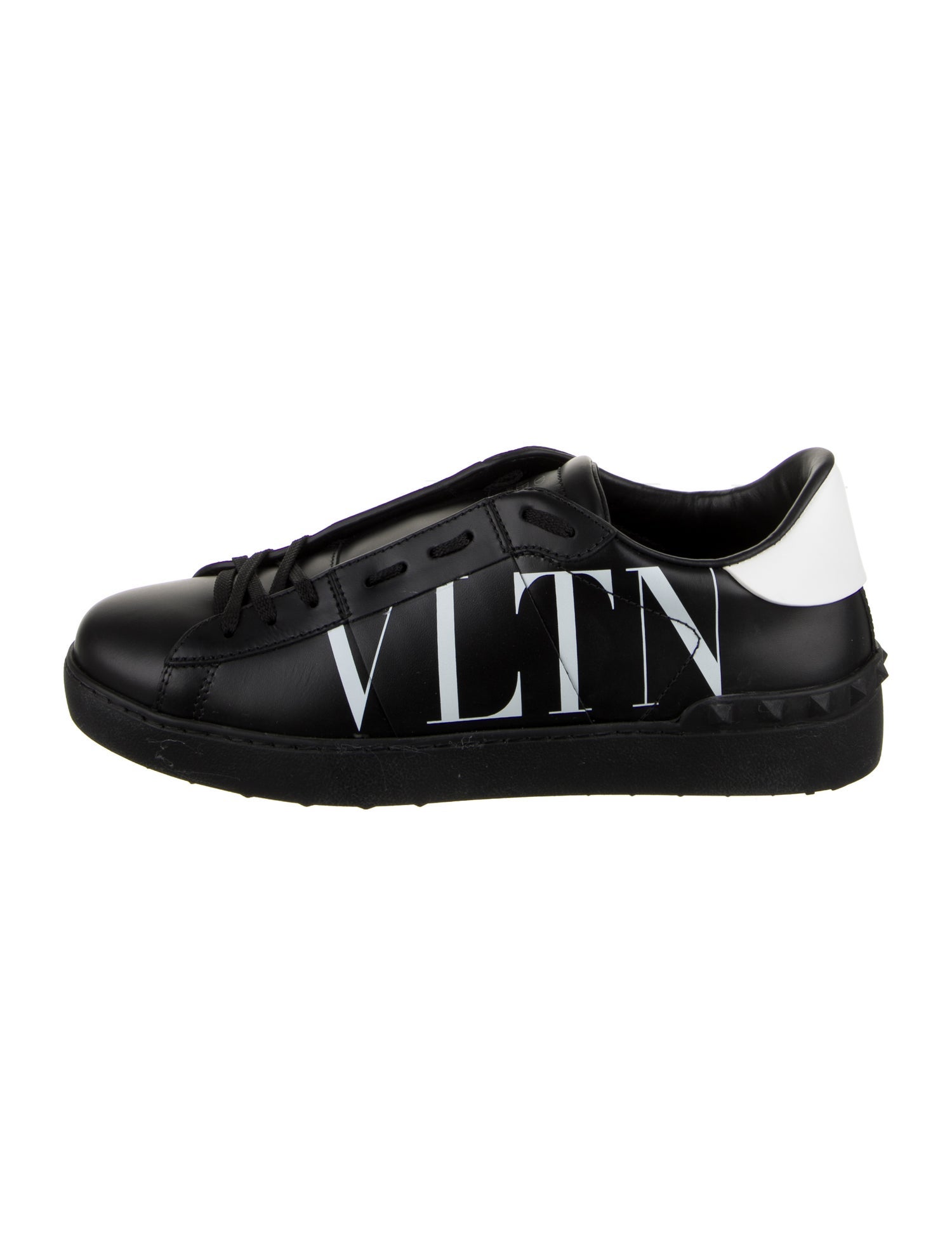 Valentino Leather Graphic Print Sneakers