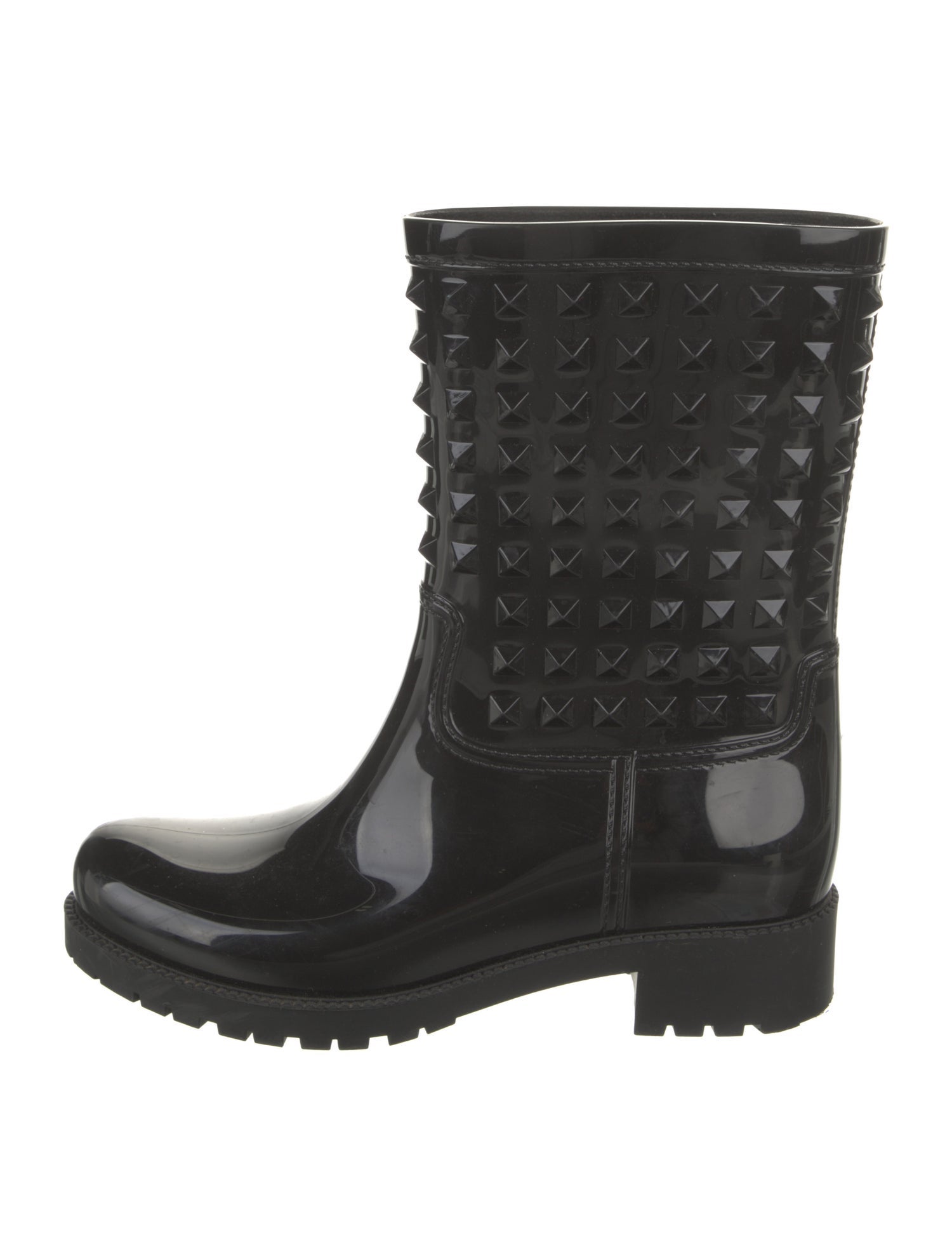 Valentino Rockstud Accents Rubber Rain Boots