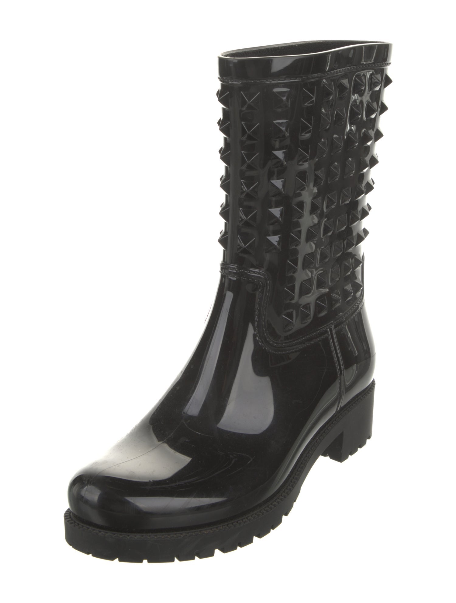 Valentino Rockstud Accents Rubber Rain Boots