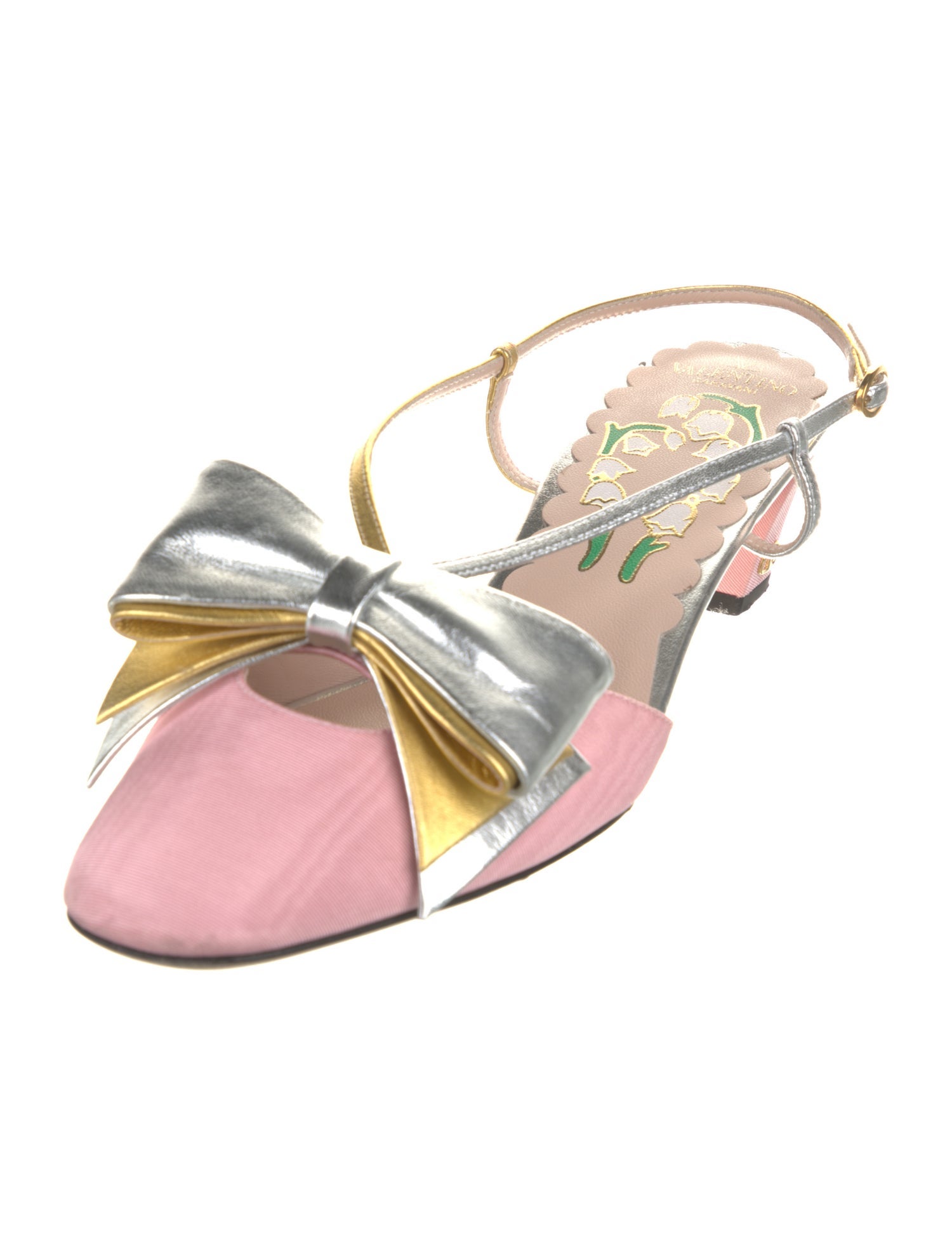 Valentino Slingback Colorblock Pattern Mules