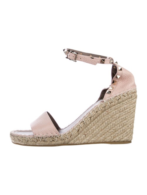 Valentino Leather Studded Accents Espadrilles