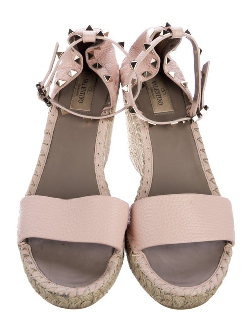 Valentino Leather Studded Accents Espadrilles
