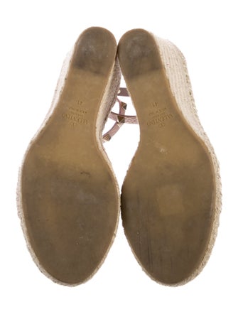 Valentino Leather Studded Accents Espadrilles