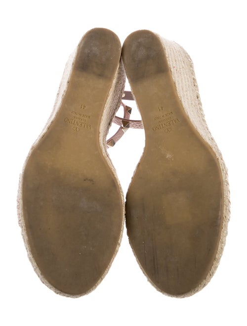 Valentino Leather Studded Accents Espadrilles