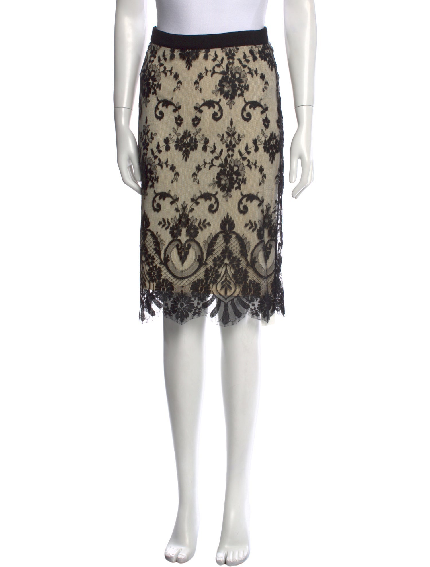 Valentino Lace Pattern Knee-Length Skirt
