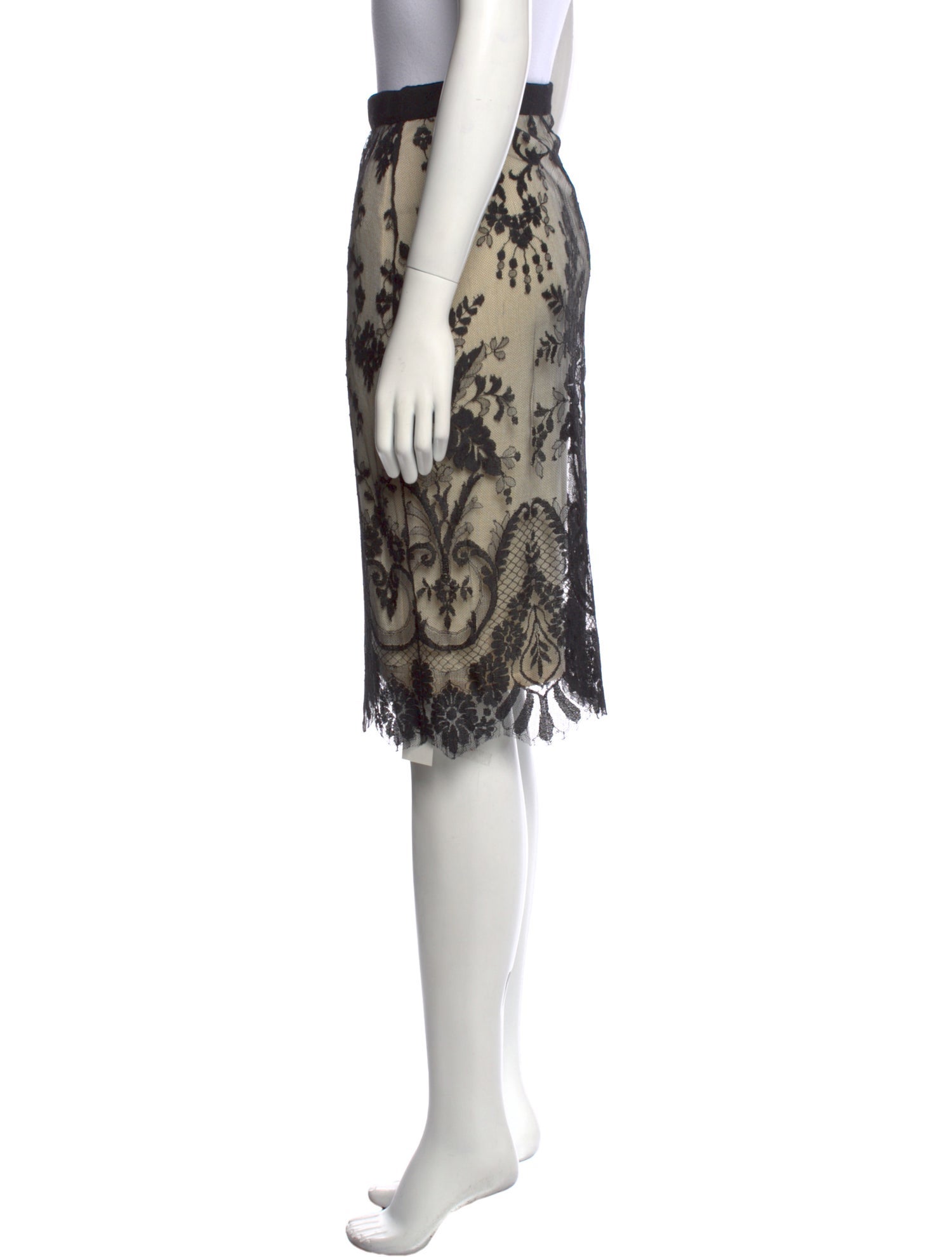 Valentino Lace Pattern Knee-Length Skirt