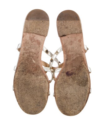 Valentino Rockstud Accents Leather Slides