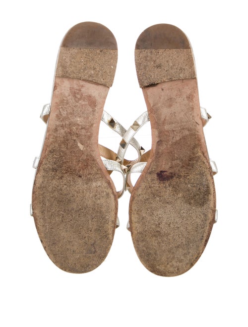 Valentino Rockstud Accents Leather Slides