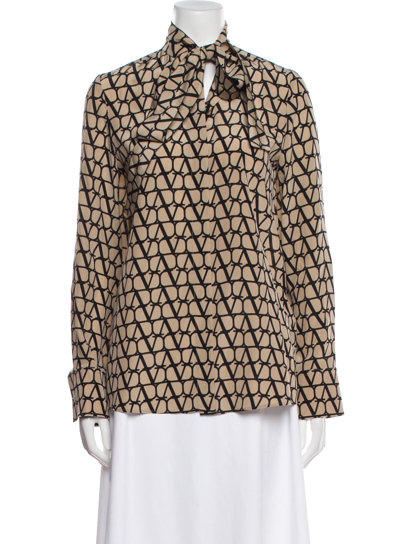 Valentino Silk Printed Button-Up Top