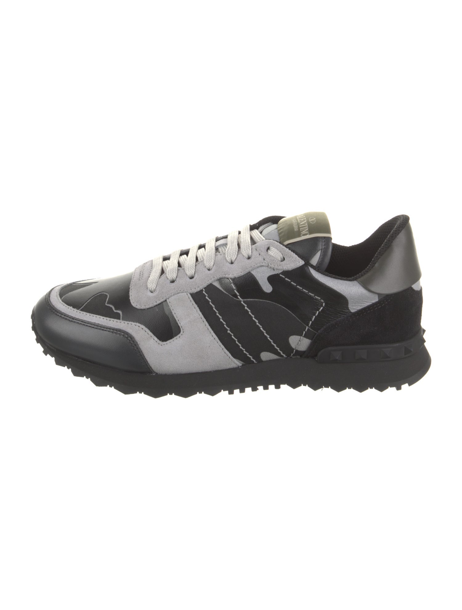 Valentino Leather Printed Sneakers