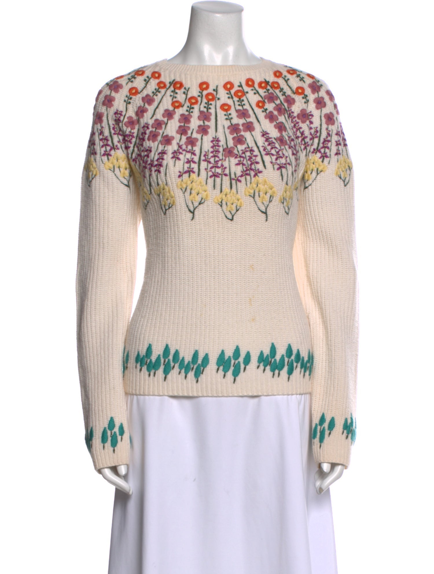 Valentino Virgin Wool Printed Sweater