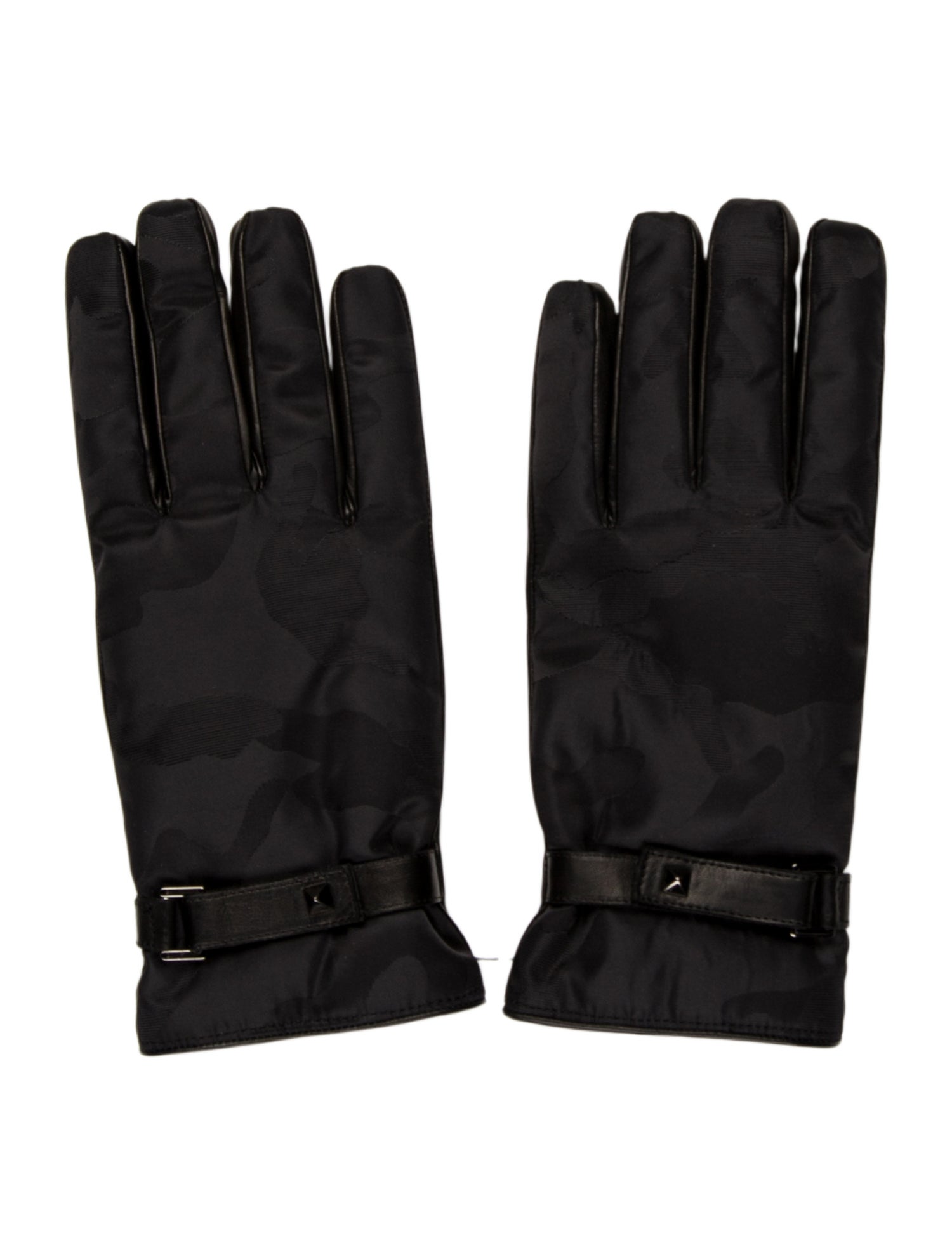 Valentino Black Leather Gloves w/Tags