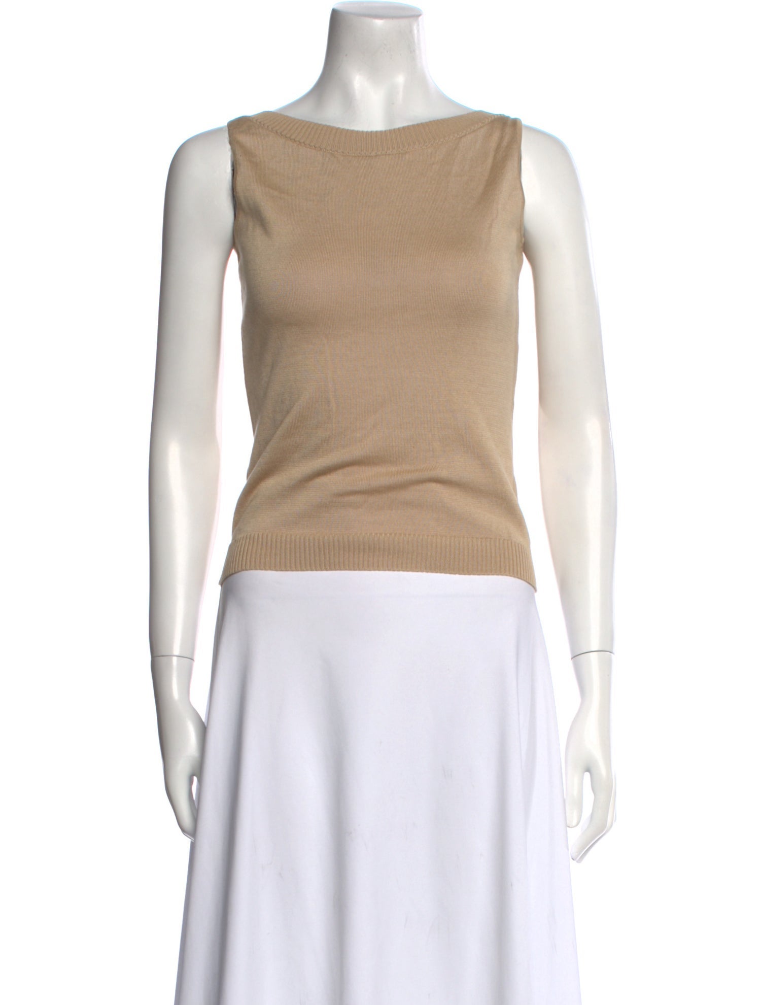 Valentino Bateau Neckline Sleeveless Top