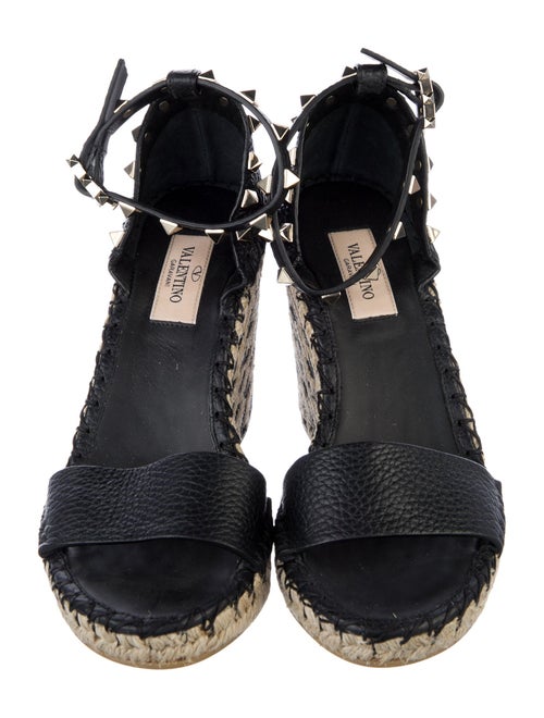 Valentino Rockstud Accents Leather Espadrilles