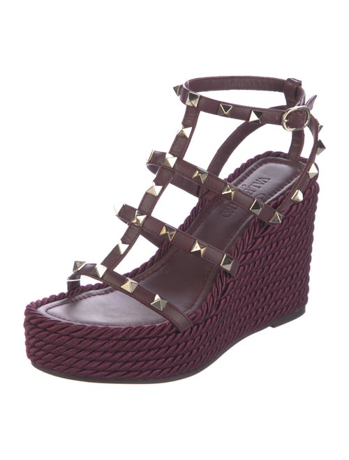 Valentino Rockstud Accents Leather Espadrilles