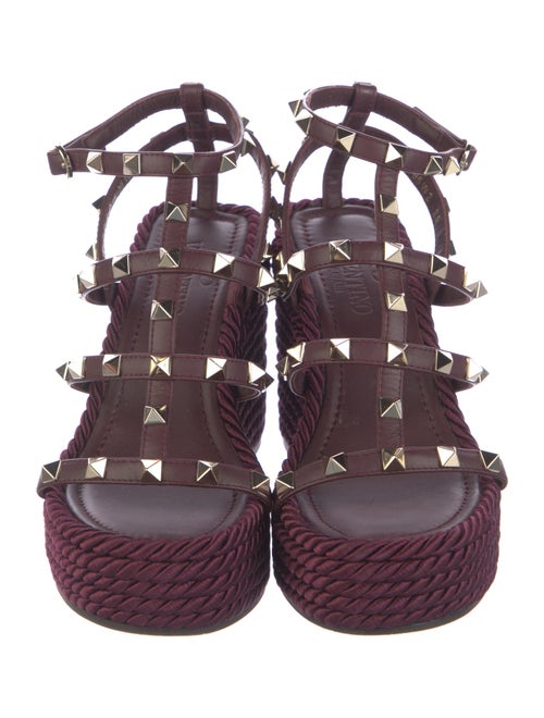 Valentino Rockstud Accents Leather Espadrilles