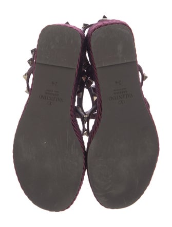 Valentino Rockstud Accents Leather Espadrilles