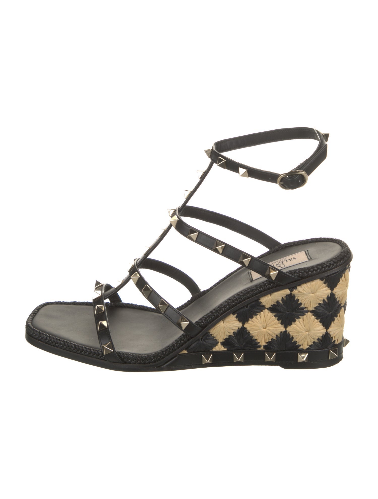 Valentino Rockstud Accents Leather Gladiator Sandals
