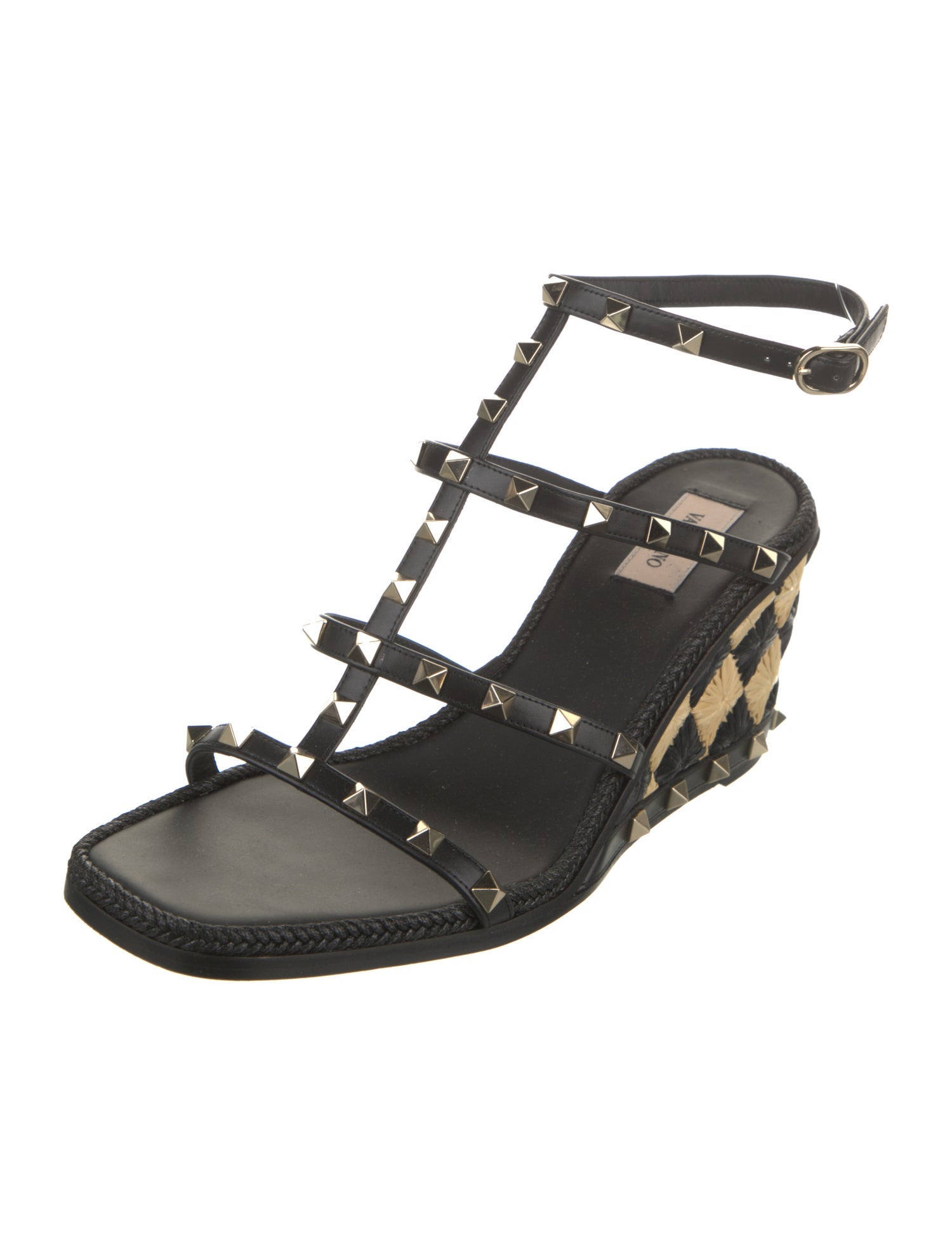 Valentino Rockstud Accents Leather Gladiator Sandals