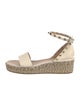 Valentino Rockstud Accents Leather Espadrilles