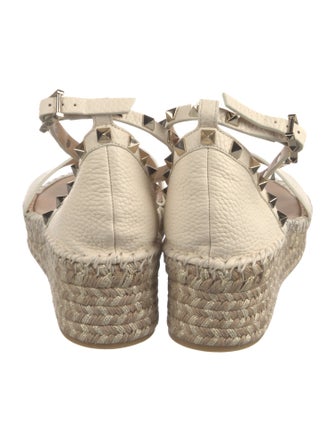 Valentino Rockstud Accents Leather Espadrilles