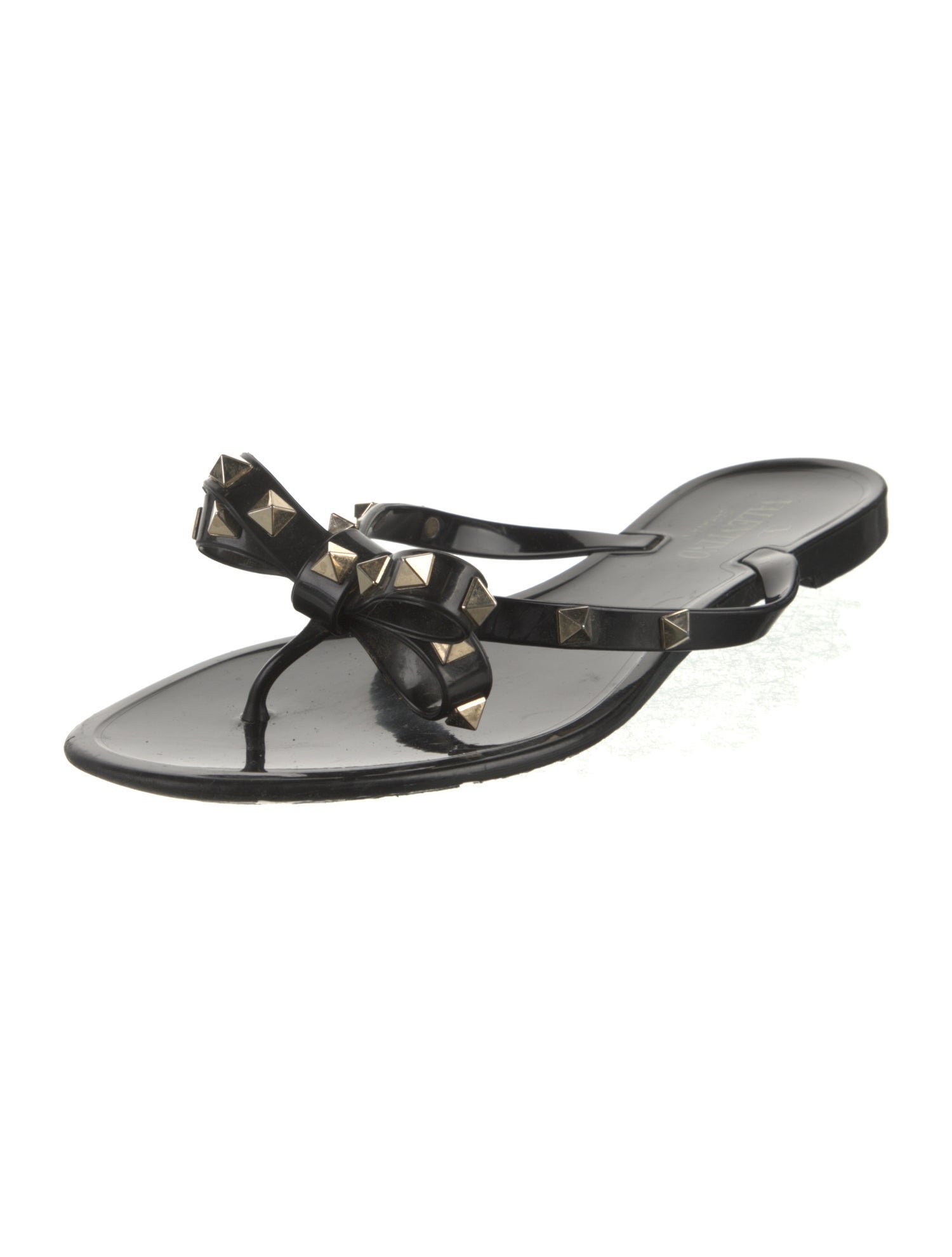 Valentino Rockstud Accents Rubber Slides