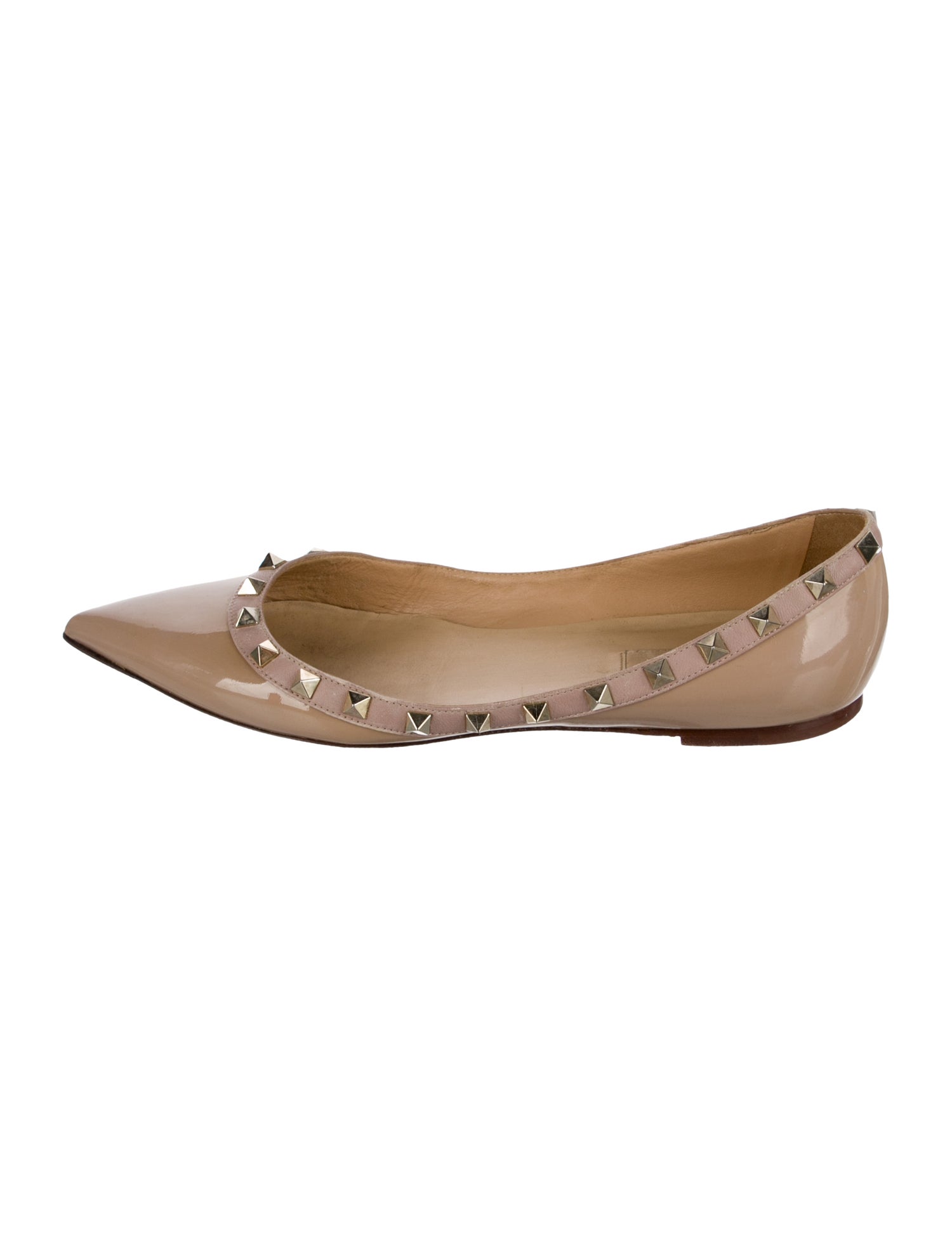 Valentino Rockstud Accents Patent Leather Ballet Flats
